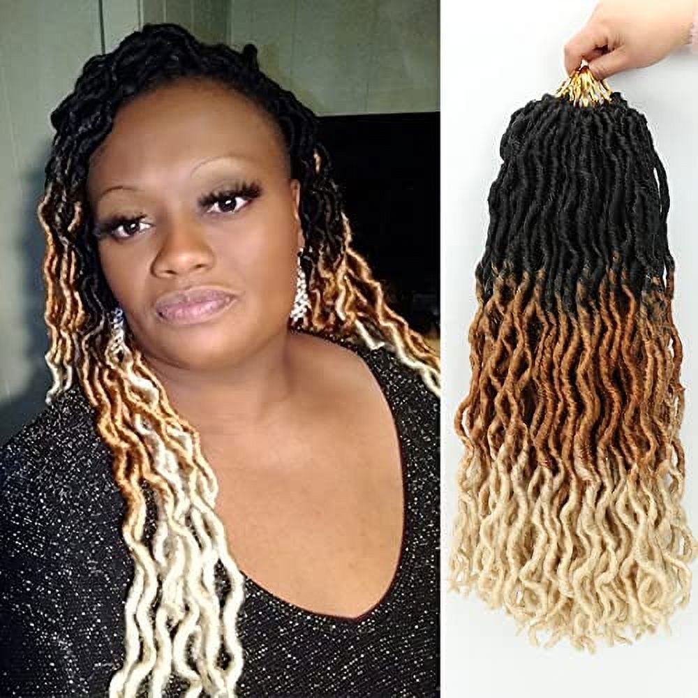 Eliza 18 Inches Wavy Gypsy Locs Ombre soft Locs Crochet Hair 6 Packs ...