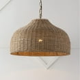 thumbnail image 1 of JONATHAN Y Eliza 20" 1-Light Coastal Bohemian Rattan/Iron Dome LED Pendant, Brown/Brass Gold, 1 of 11
