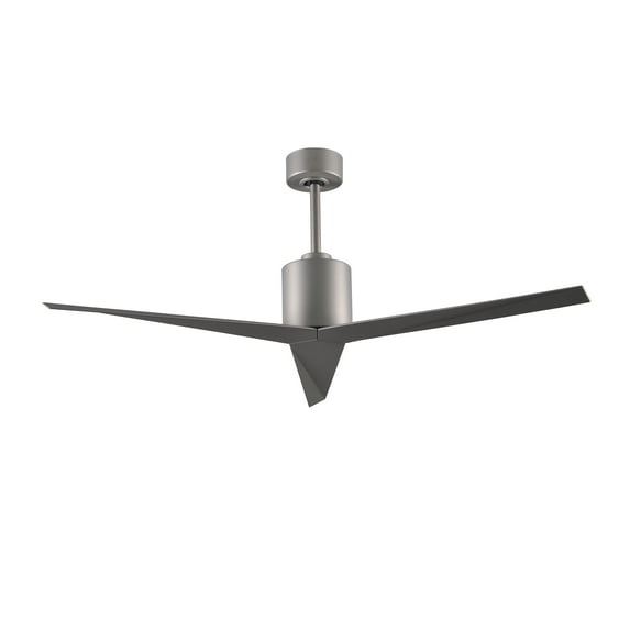 Eliza 3-blade paddle fan in Brushed Nickel finish with brushed nickel all-weather ABS blades. Optimized for wet locations.
