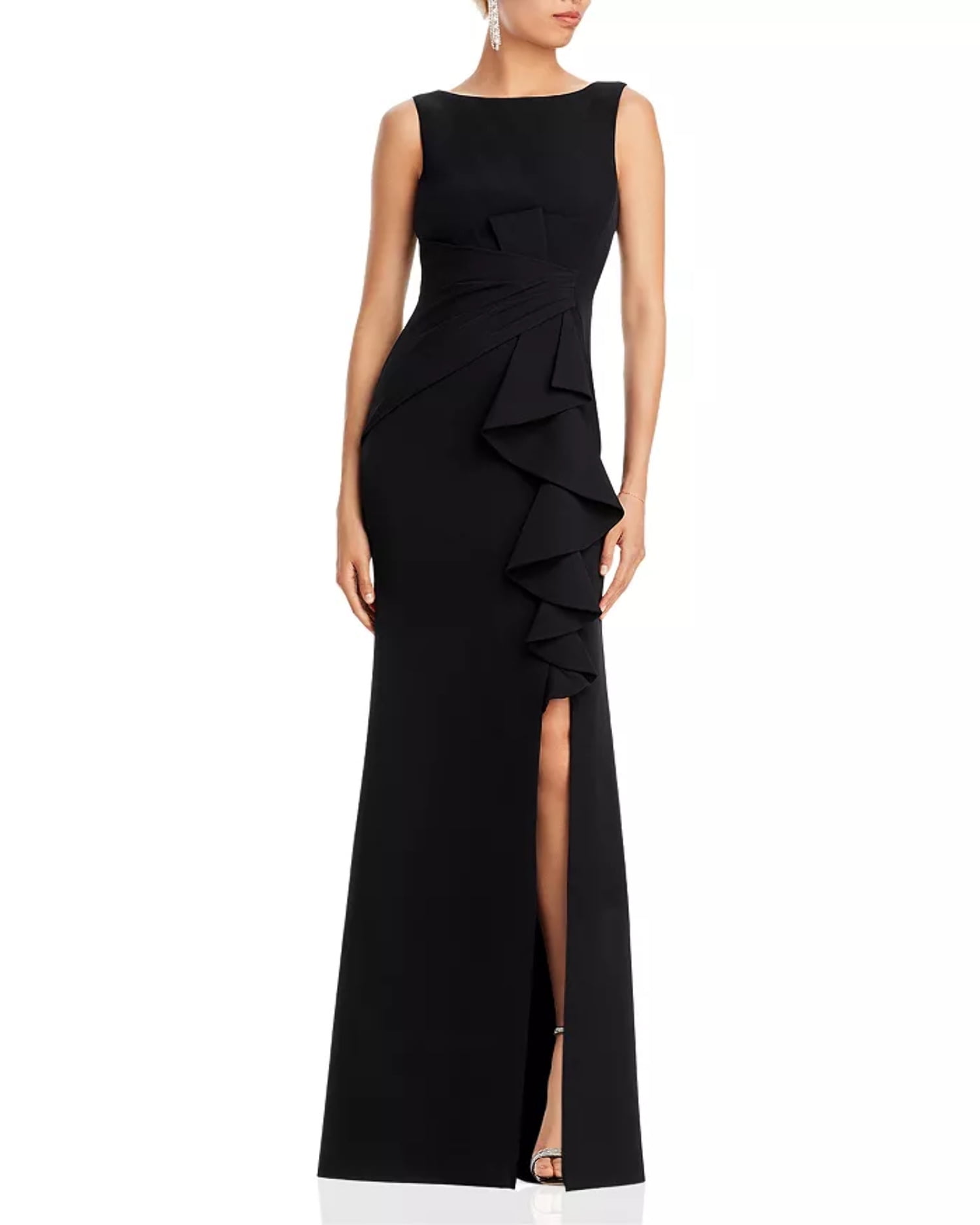 Eliza J Sleeveless Cascading-Ruffle Gown - Walmart.com