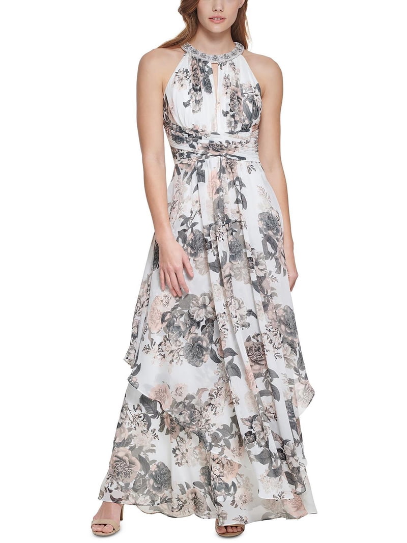 Eliza J Printed Chiffon Gown