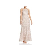 Eliza J Womens Floral Sleeveless Formal Dress Beige 10