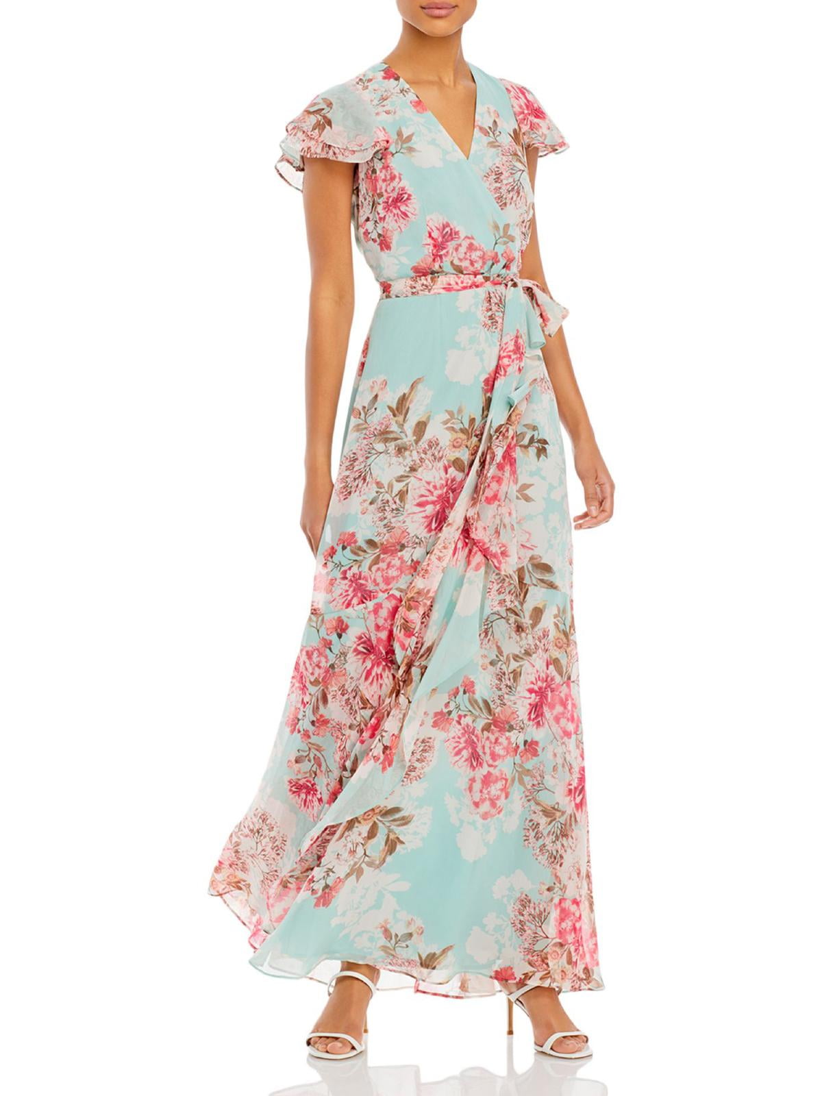 Eliza J Womens Flutter Sleeve Long Maxi Dress - Walmart.com