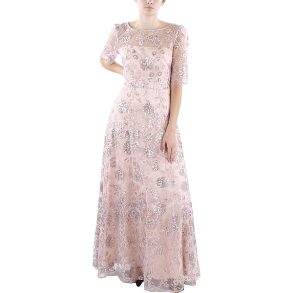 Eliza J Womens Lace Embroidered Evening Dress