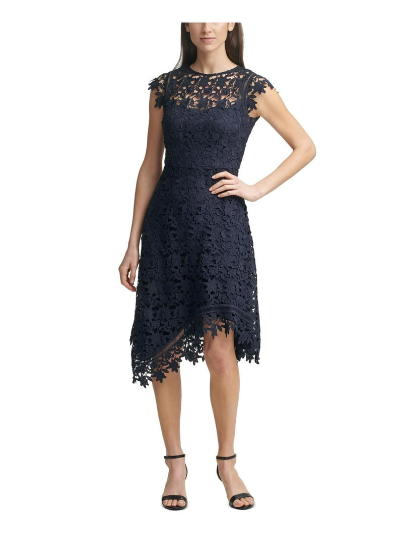 Eliza J Womens Lace Overlay Asymmetric Cocktail Dress - Walmart.com