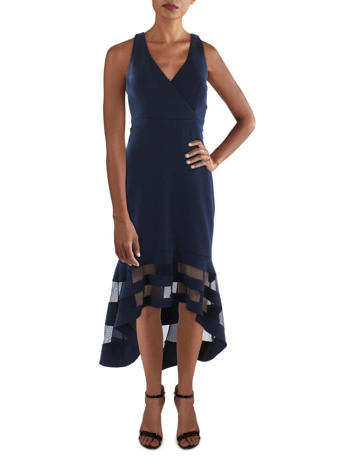 Eliza j asymmetrical scuba off the shoulder gown hot sale