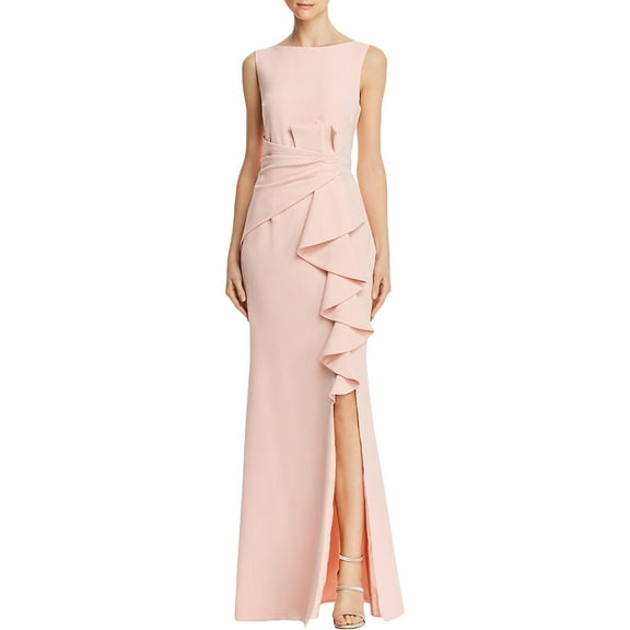 Eliza J Womens Ruffled Sleeveless Evening Dress Pink 2