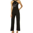 thumbnail image 1 of Eliza J Womens Twist Neck Jumpsuit, Black, 8, 1 of 2