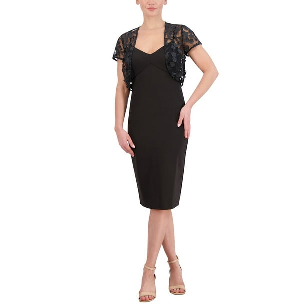Eliza J womens 3D Flower Midi Dress, 8, Black - Walmart Business Supplies