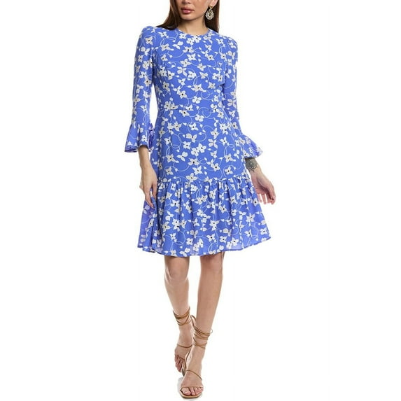 Eliza J womens Bubble Crepe Mini Dress, 4, Blue