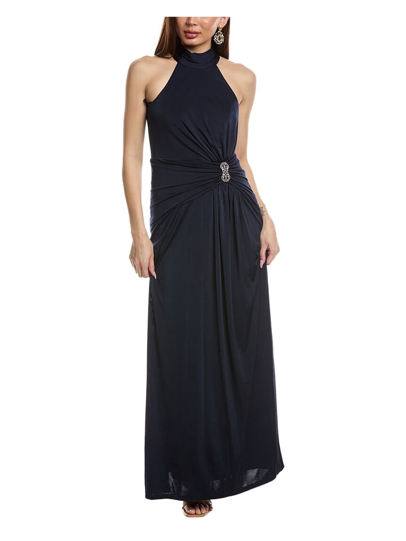 Eliza J womens Gathered Halter Gown, 14, Blue - Walmart.com