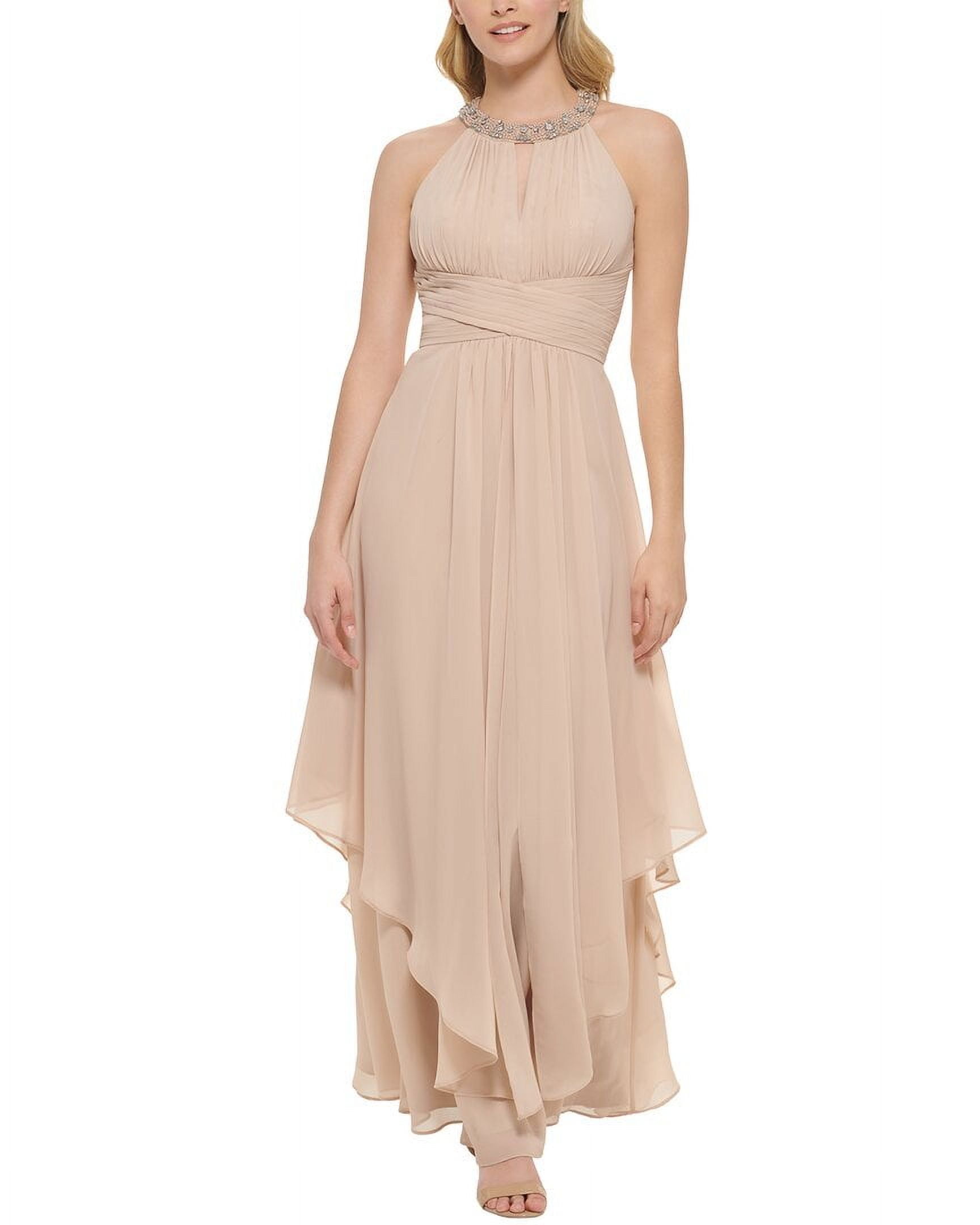 Eliza J womens Halter Chiffon Gown, 10, Gold - Walmart.com Eliza J womens Halter Chiffon Gown, 10, Gold - Walmart.com