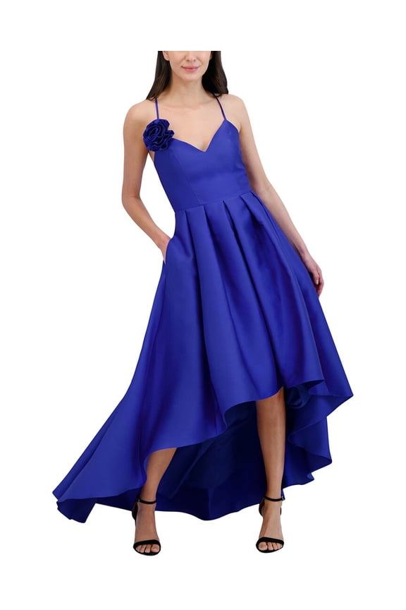 womens  Hi-Lo Maxi Dress, 6, Blue