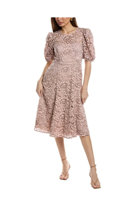 womens Lace Midi Dress, 4, Pink