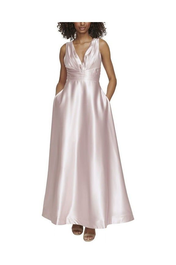 womens Satin Ball Gown, 6, Pink