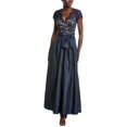 thumbnail image 1 of Eliza J womens  Taffeta & Lace Gown, 2, Blue, 1 of 3