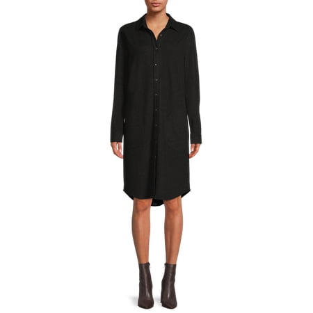 Eliza Long Solid Button Down Dress