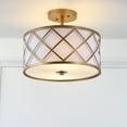 thumbnail image 1 of JONATHAN Y Elizabeth 13.25" Metal LED Flush Mount, Gold/White, JYL3505A, 1 of 9