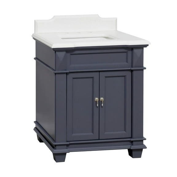 Elizabeth 30" Bathroom Vanity with Marine Gray Cabinet and Quartz Top
