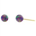 thumbnail image 1 of Elizabeth: 4mm Royal Lavender Synthetic Opal Ball Stud Post Earrings 14-20 Gold Filled, 1 of 3