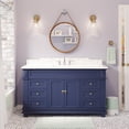 thumbnail image 1 of Elizabeth 60" Single Bathroom Vanity with Royal Blue Cabinet and Carrara Marble Top, 1 of 6