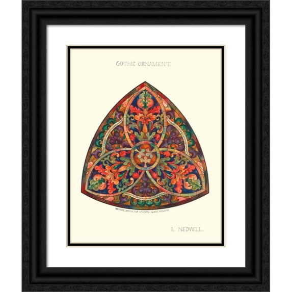 Elizabeth A. Nedwill 15x18 Black Ornate Wood Framed Double Matted Museum Art Print Titled - Gothic Ornament (ca 1900)