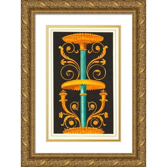 Elizabeth A. Nedwill 17x24 Gold Ornate Framed and Double Matted Museum Art Print Titled - Pompeian Ornament II (ca 1900)