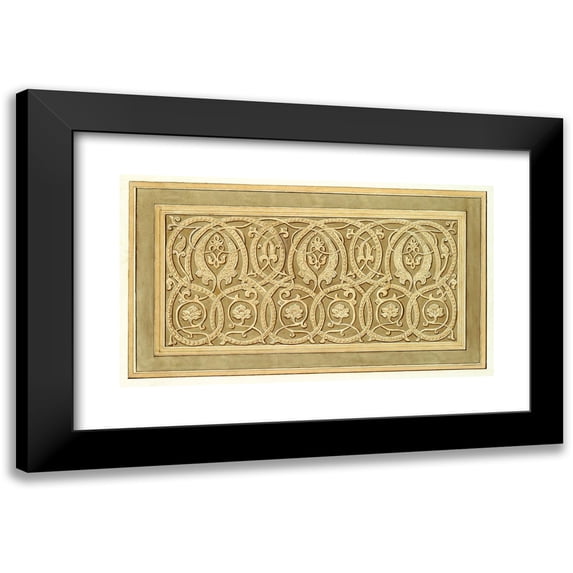 Elizabeth A. Nedwill 24x15 Black Modern Framed Museum Art Print Titled - Arabian Ornament II (ca 1900)