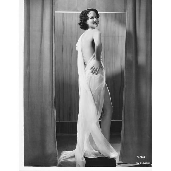 Elizabeth Allen - Wearing White Drape Holding Hip Photo Print (8 x 10)
