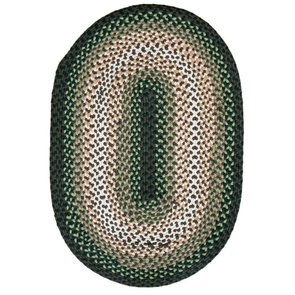 Elizabeth Country Green Area Rug 2' x 3' Oval