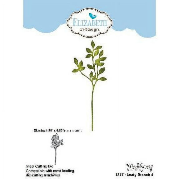 Elizabeth Craft Metal Die By ModaScrap Designs-Leafy Branch 4, 1.86"X4.82"