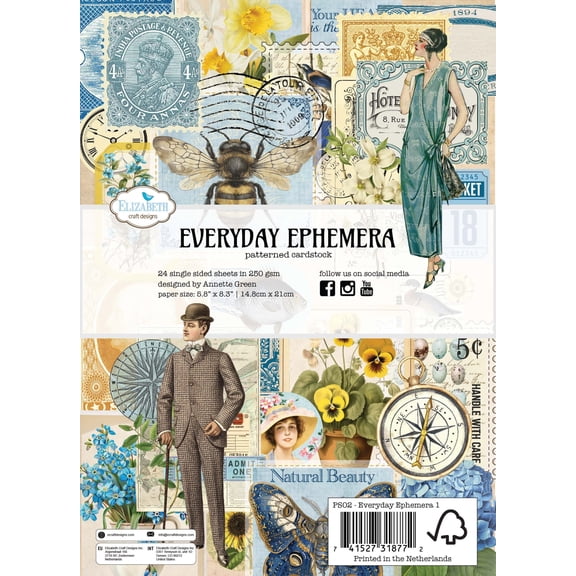 Elizabeth Craft Patterned Cardstock Pack 5.8"X8.3"-Everyday Ephemera