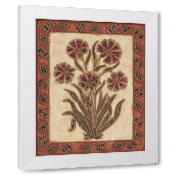 Elizabeth David 26x32 White Modern Wood Framed Wall Art Titled - Global Flowers I