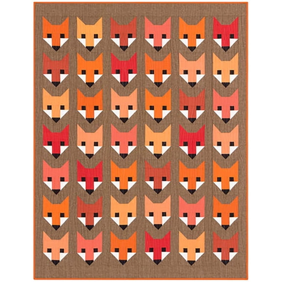 Elizabeth Hartman Fancy Fox Quilt Kit Kona Cotton Solids Robert Kaufman Fabrics