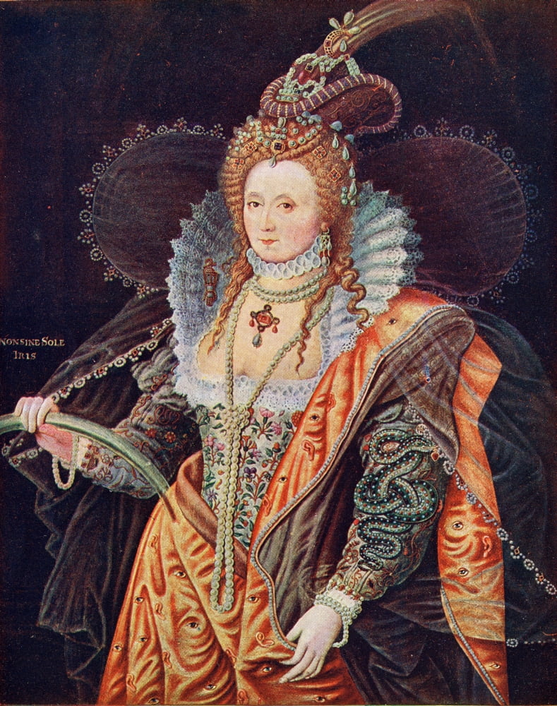 Elizabeth I 1533-1603 Queen Of England From The Painting By Zucchero At Hatfield House Canvas Art - Ken Welsh Design Pics (26 x 34)
