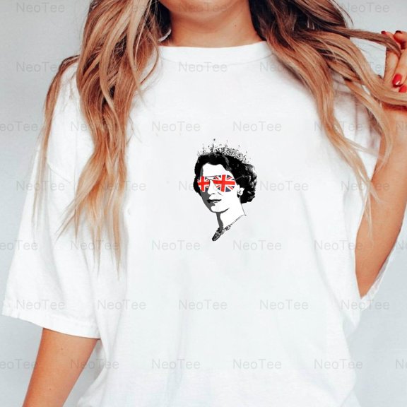 Elizabeth II Sunglasses British Crown Union Jack Meme Royal Funny T-Shirt Unisex, up to 5XL