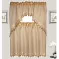 thumbnail image 1 of Elizabeth Macrame Embroidery Design 3pc Curtain Set for Kitchen and Home window treatment Consist of 2 Bottom Tiers: 30"X36" each and top Swag: 60"X36", 1 of 4
