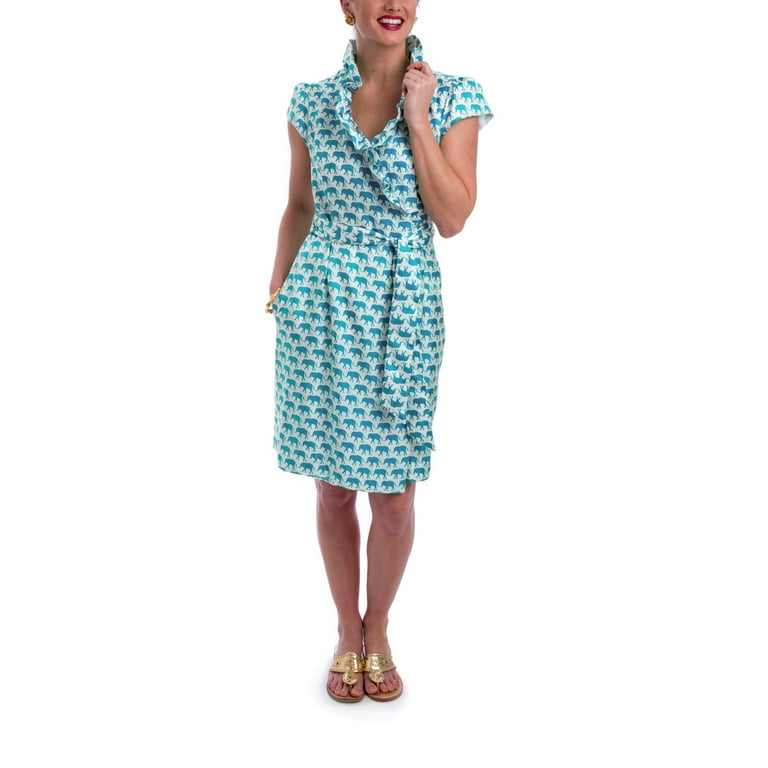 Elizabeth Mckay Women s Scotland Dress 6 Turquoise Elephant Walmart
