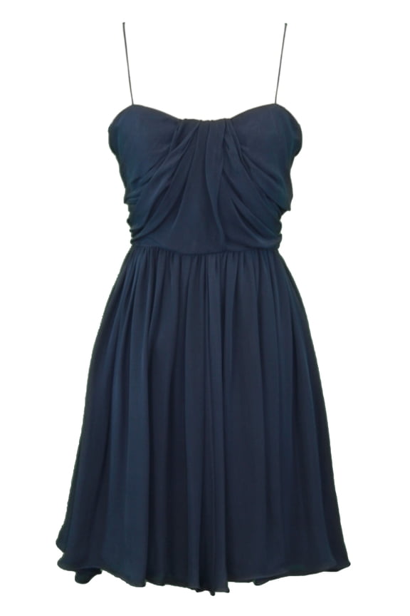 Women's Spaghetti Strap Tea Dress 8 Navy Blue