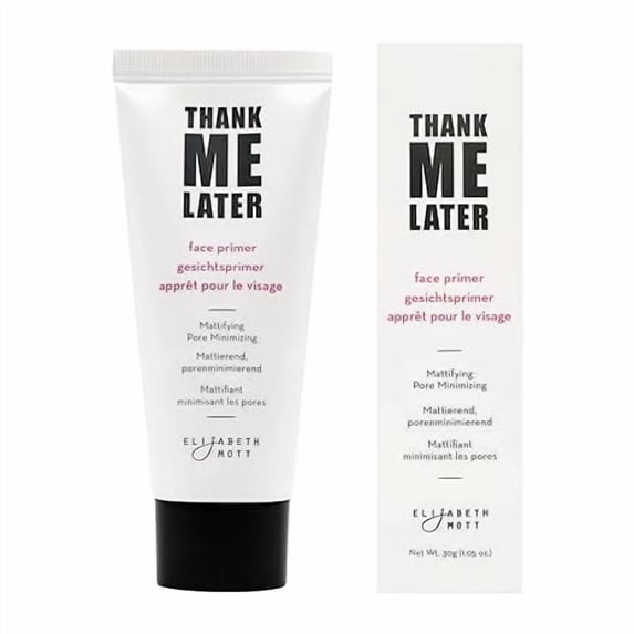 Elizabeth Mott Thank Me Later Base Primer for Face, Matte Makeup for Oily Skin, Pore Minimizer & Shine Control to Hide Wrinkles and Fine Lines, Cruelty Free Cosmetic, 30g