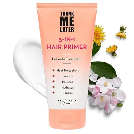 Elizabeth Mott Thank Me Later Hair Primer Leave-In Treatment | Repairs, Smooths, Shines, Polishes & Hydrates | Preps Hair for Styling | Vegan and Cruelty-Free