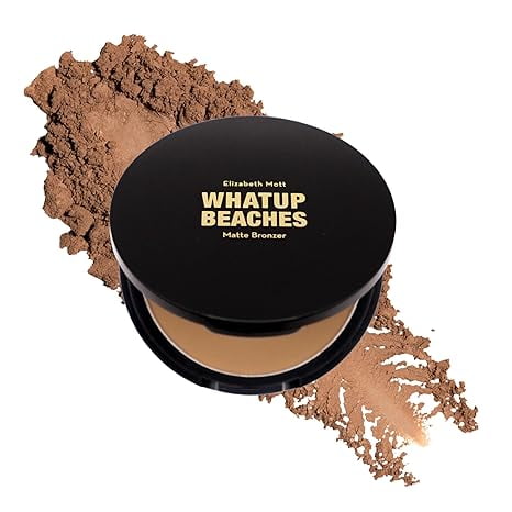 Elizabeth Mott Whatup Beaches Bronzer Face Powder Contour Kit - Vegan and Cruelty Free Facial Bronzing Powder for Contouring and Sun Kissed Coverage - Matte (10g)