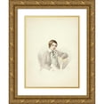 thumbnail image 1 of Elizabeth Murray 11x14 Gold Ornate Wood Frame and Double Matted Museum Art Print Titled - Youth Leaning on Chair (1852), 1 of 4