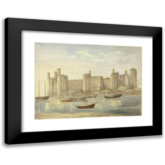 Elizabeth Murray 14x11 Black Modern Framed Museum Art Print Titled - Caernarvon Castle (1845)