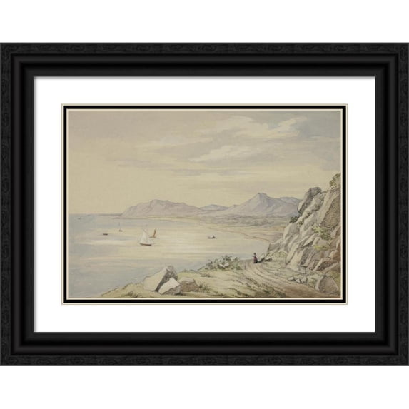Elizabeth Murray 14x11 Black Ornate Wood Framed Double Matted Museum Art Print Titled: Val of Shanganagh, Killiney (1843)