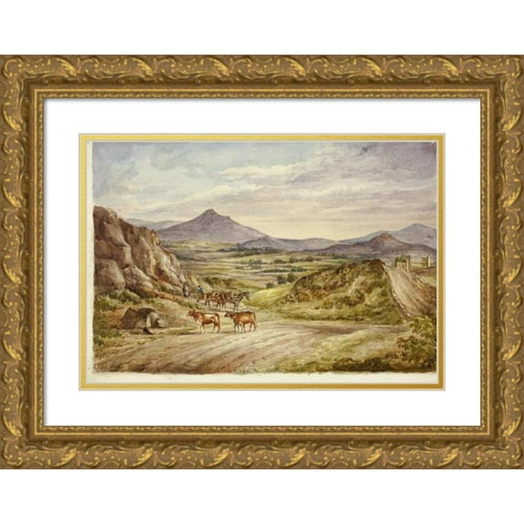 Elizabeth Murray 24x18 Gold Ornate Framed and Double Matted Museum Art Print Titled - Wicklow Hills (1843)