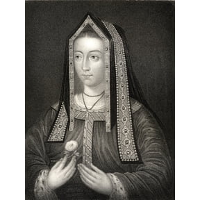 Elizabeth Queen Of York 1466-1502 Wife Of King Henry Vii From The Book Lodge-S British Portraits- Published London 1823 Canvas Art - Ken Welsh Design Pics (13 x 17)