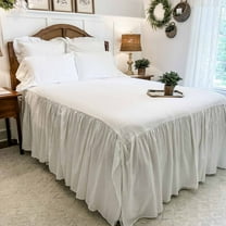 Elizabeth Ruffled Bedspread, Queen, Skirted, Antique White, Farmhouse Bedding