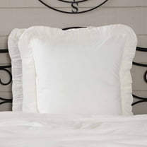 Elizabeth Ruffled Euro Sham, 26x26 Pillow Cover, Antique White, Farmhouse Style