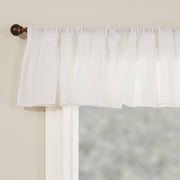 Elizabeth Ruffled Valance Curtain, 72x16, Antique White, Semi-Sheer, Farmhouse